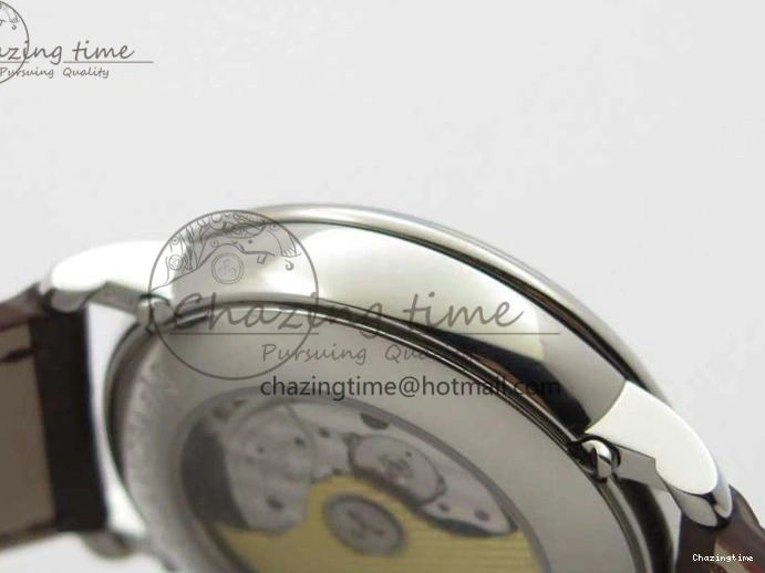 0321 Villeret 6654 SS Complicated Function OMF 1:1 Best Edition White Dial on Brown Leather Strap A6654 V Popular 7904